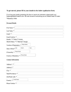 WealthTrade FX Individual Forex Account Application