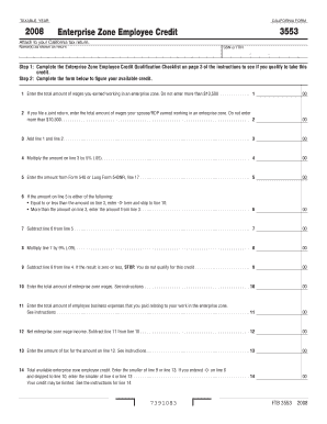 California Enterprise Zone Employee Credit Form 3553