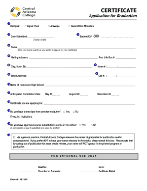 Application for Graduation Certificate