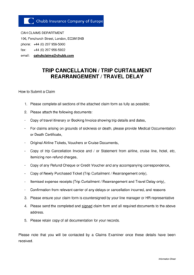 Trip Cancellation Claim Form