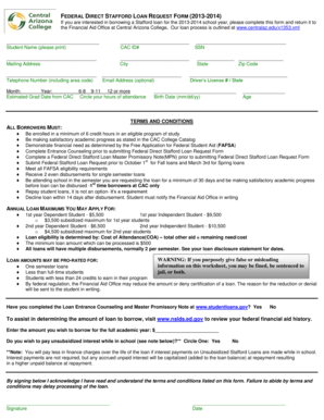 Federal Direct Stafford Loan Request Form