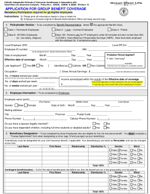 Application for Group Benefit Coverage