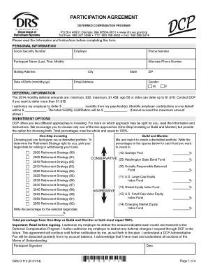 Washington Deferred Compensation Program Participation Agreement