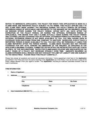 Beazley A&E Media Tech New Business Application