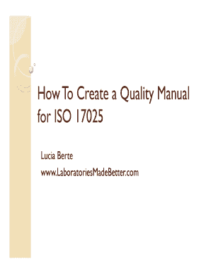 Microsoft PowerPoint - An ISO 17025 Quality Manual.pptx. Declaration for Federal Employment (This form may also be used to assess fitness for federal contract employment)
