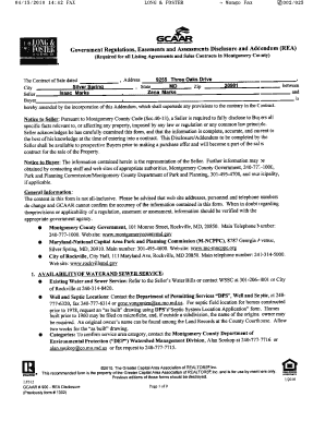 Montgomery County Government Regulations Disclosure Addendum