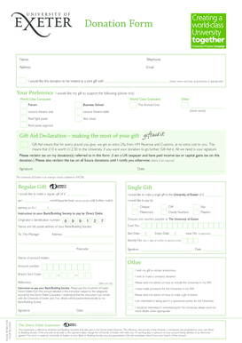 University of Exeter Donation Form