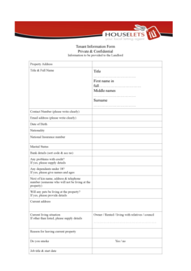 Tenant Information Form