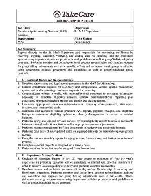 Job Description Form