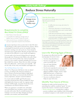 Monthly Health Challenge: Reduce Stress Naturally