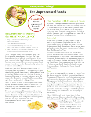 Eat Unprocessed Foods Challenge