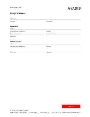 Avadis Asset Growth Change of Address
