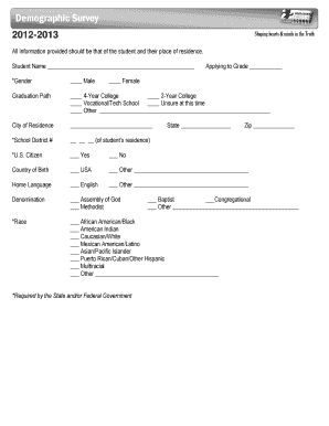 Demographic Survey Form