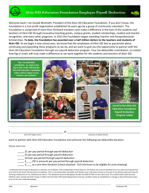 Alvin ISD Education Foundation Donation Form