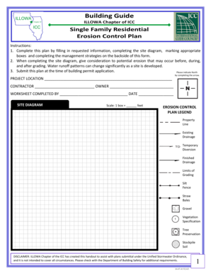 Illowa Chapter Single Family Residential Erosion Control Plan