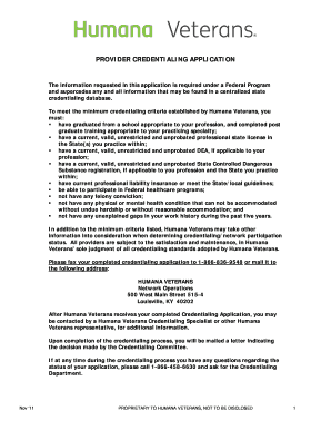 Provider Credentialing Application