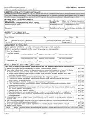 Standard Insurance Medical History Statement