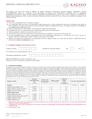 Kagiso Unit Trust Fund Additional Investment Application