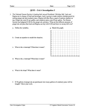 Unit 4 Investigation 5 Quiz