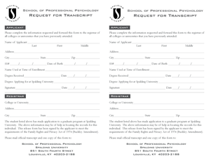 Request for Transcript Form