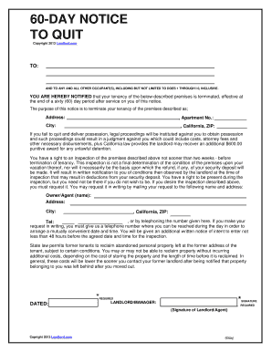 60-Day Notice to Quit