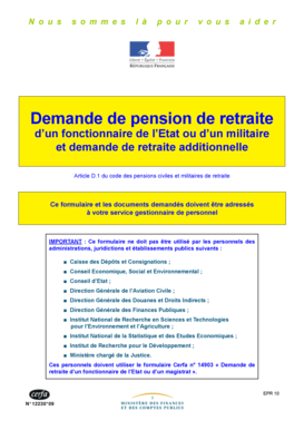 Demande de pension de retraite d’un fonctionnaire de l’Etat ou d’un militaire
