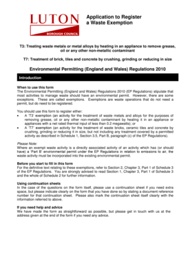 Waste Exemption Registration Form