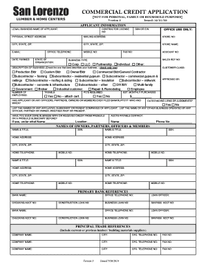 Commercial Credit Application