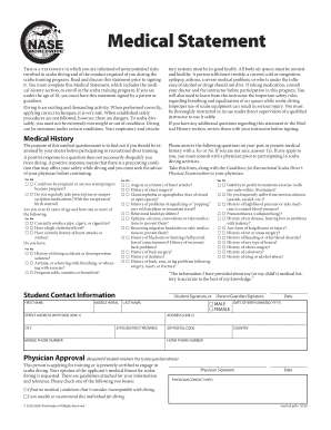 Scuba Diving Medical Statement