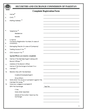 Complaint Registration Form