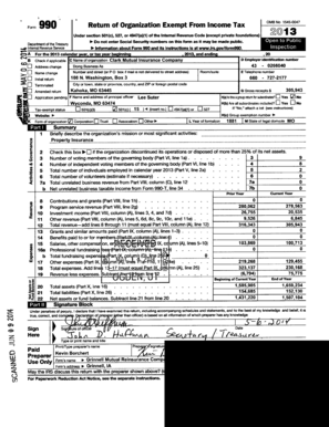 Form 990 O Return of Organization Exempt From Income Tax