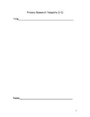 Primary Research Template