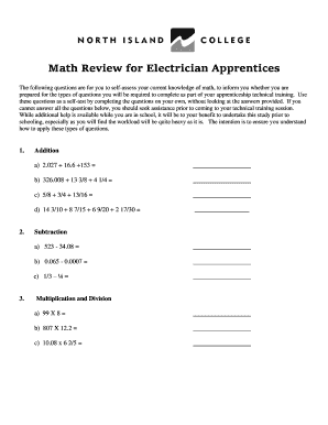 Math Review for Electrician Apprentices