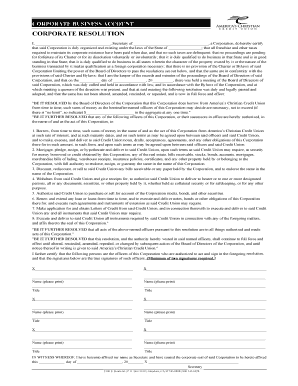 Corporate Resolution for Business Loan Authorization
