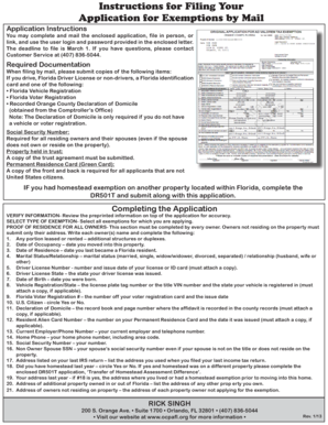 Florida Homestead Exemption Application