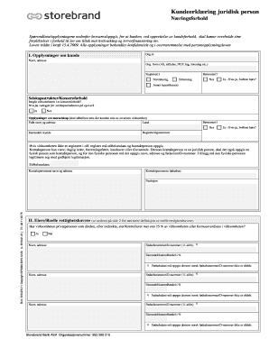 Norwegian Legal Entity Customer Declaration
