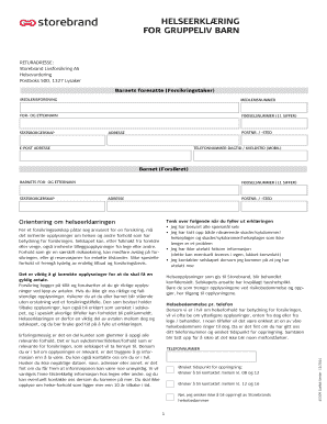 Child Health Declaration for Group Life Insurance