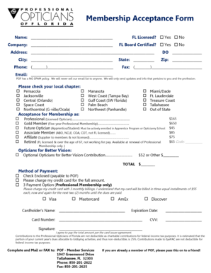 Membership Acceptance Form