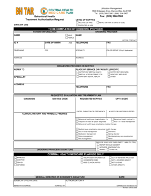 Treatment Authorization Request Form