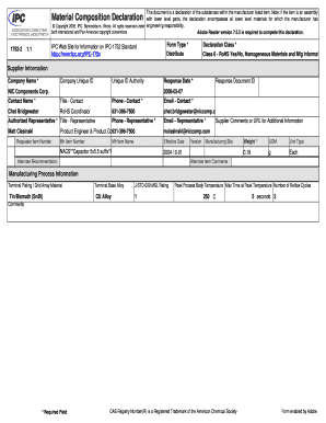 IPC-1752 RoHS Material Composition Declaration