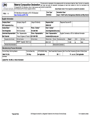 IPC-1752 RoHS Material Composition Declaration