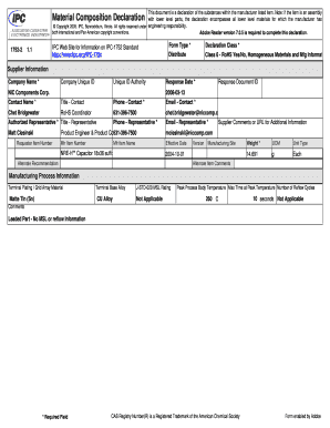RoHS Material Composition Declaration Form