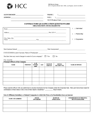 Contract Bond Request Form