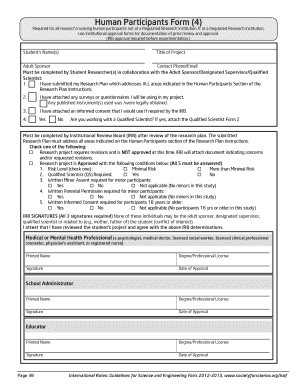 Human Participants Form
