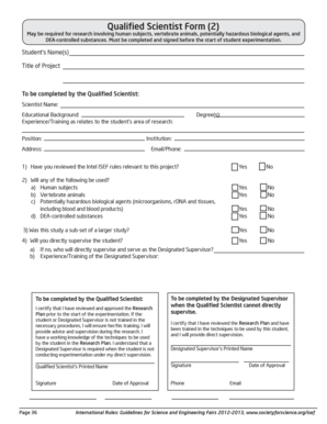 Qualified Scientist Form