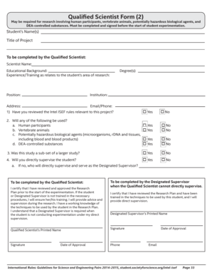 Qualified Scientist Form