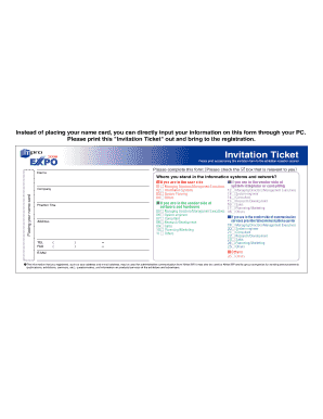 Invitation Ticket Form