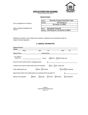 Low-Income Housing Tax Credit Application