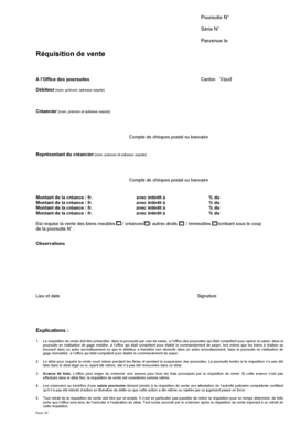 Réquisition de vente