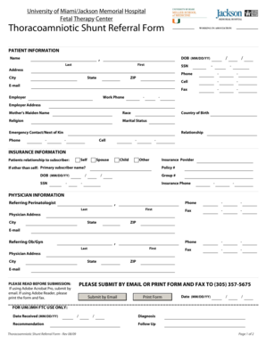 Human fetal growth lab answer key - Thoracoamniotic Shunt Referral Form - Jackson Health System